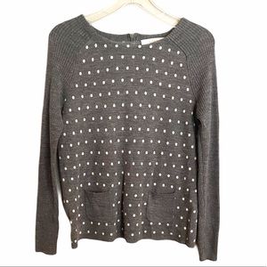 Ann Taylor Loft Polka Dot Wool Blend Sweater M